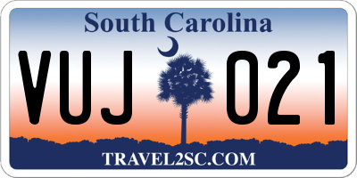 SC license plate VUJ021