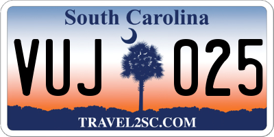 SC license plate VUJ025