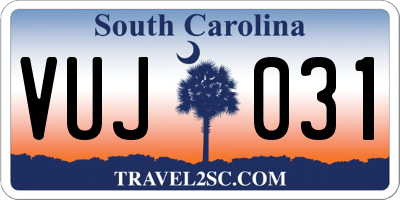 SC license plate VUJ031