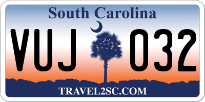 SC license plate VUJ032