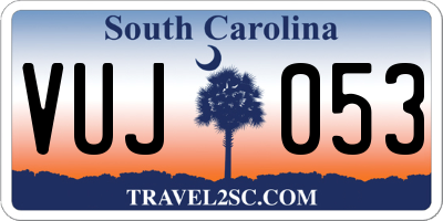 SC license plate VUJ053