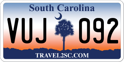 SC license plate VUJ092