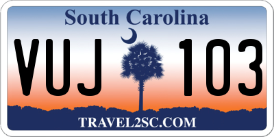 SC license plate VUJ103