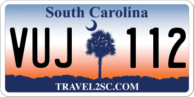 SC license plate VUJ112