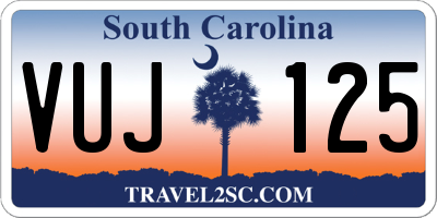 SC license plate VUJ125