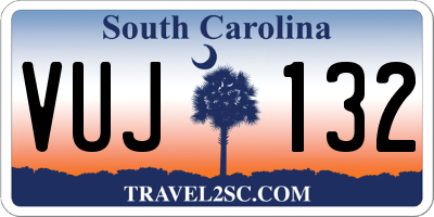 SC license plate VUJ132