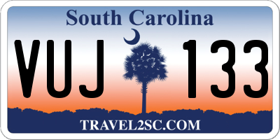 SC license plate VUJ133