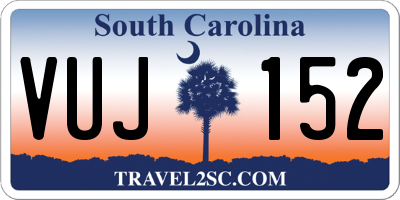 SC license plate VUJ152