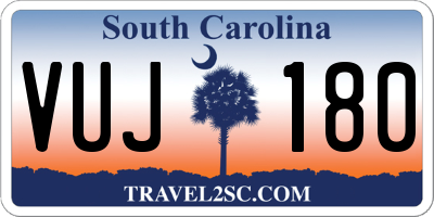 SC license plate VUJ180