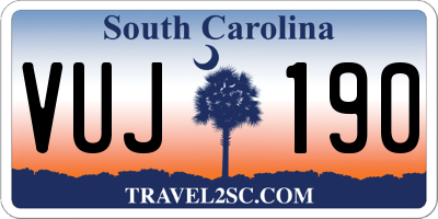 SC license plate VUJ190