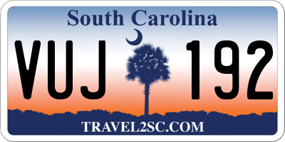 SC license plate VUJ192