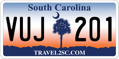 SC license plate VUJ201