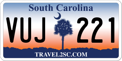 SC license plate VUJ221