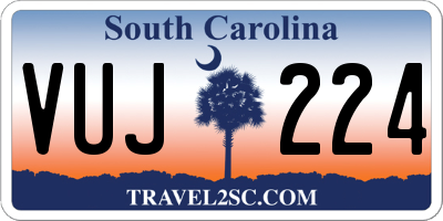 SC license plate VUJ224