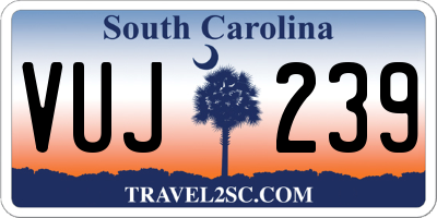 SC license plate VUJ239