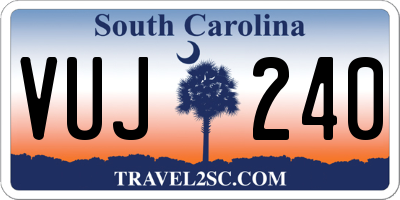 SC license plate VUJ240
