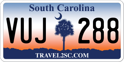 SC license plate VUJ288