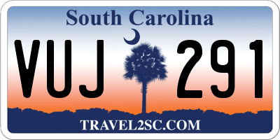 SC license plate VUJ291