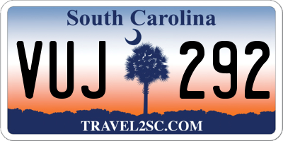 SC license plate VUJ292