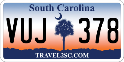 SC license plate VUJ378