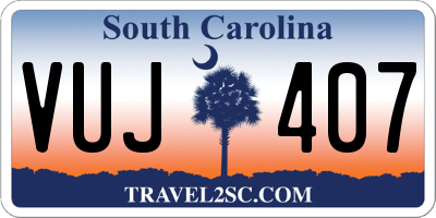 SC license plate VUJ407