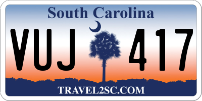 SC license plate VUJ417