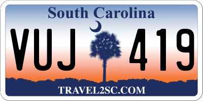 SC license plate VUJ419
