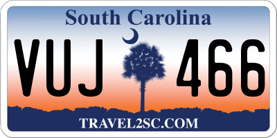 SC license plate VUJ466