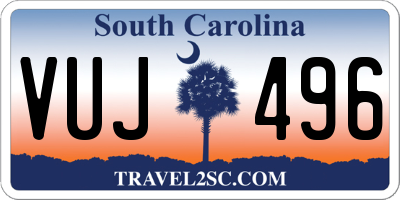 SC license plate VUJ496