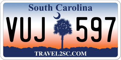 SC license plate VUJ597