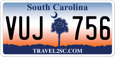 SC license plate VUJ756