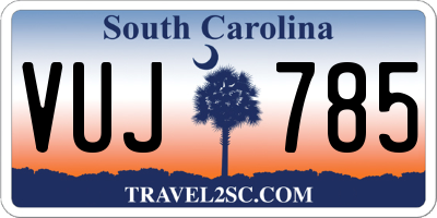 SC license plate VUJ785