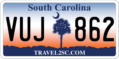 SC license plate VUJ862