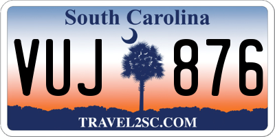 SC license plate VUJ876