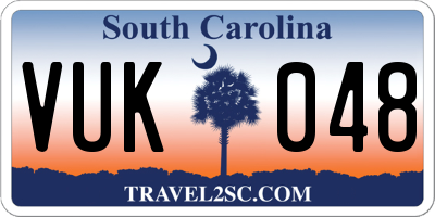 SC license plate VUK048