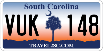 SC license plate VUK148