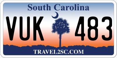 SC license plate VUK483