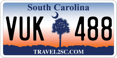 SC license plate VUK488