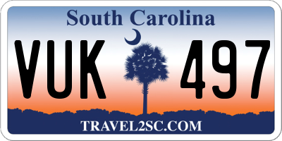 SC license plate VUK497