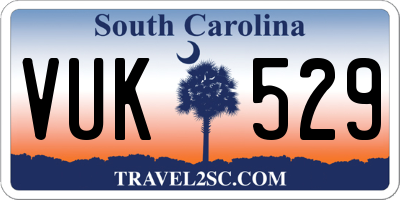SC license plate VUK529