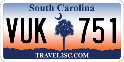 SC license plate VUK751