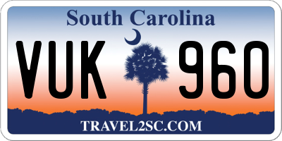 SC license plate VUK960