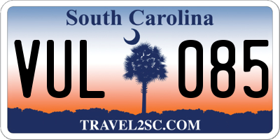 SC license plate VUL085