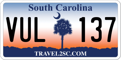 SC license plate VUL137