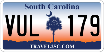 SC license plate VUL179