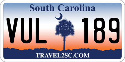 SC license plate VUL189