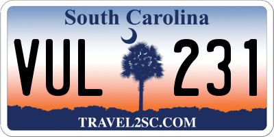 SC license plate VUL231