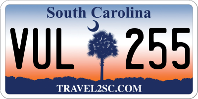 SC license plate VUL255