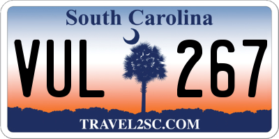 SC license plate VUL267
