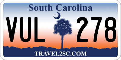 SC license plate VUL278